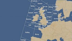 A map of the Shipping Forecast’s 31 named areas. Image: TNW