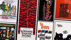 Joe Caroff designed over 300 posters, including those for West Side Story, Cabaret (far left) and Manhattan, but never signed any of his works. 