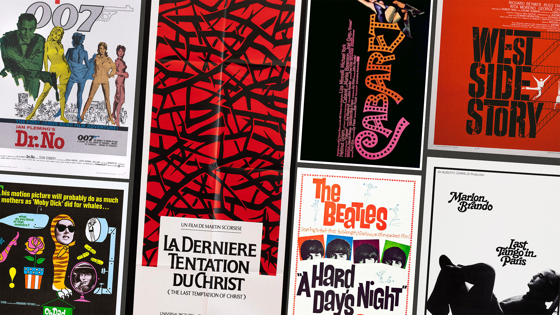 Joe Caroff designed over 300 posters, including those for West Side Story, Cabaret (far left) and Manhattan, but never signed any of his works. 