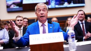 Reform UK Leader Nigel Farage testifies before the House Judiciary Committee in the Rayburn House Office Building. Photo: Kevin Dietsch/Getty Images 