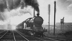 The LNER C7 Class 4-4-2 steam locomotive No 727 approaches the Darlington Bank Top crossing in June 1925, nearly 100 years after the opening of the world’s first passenger railway. Photo: Hulton Archive/Getty