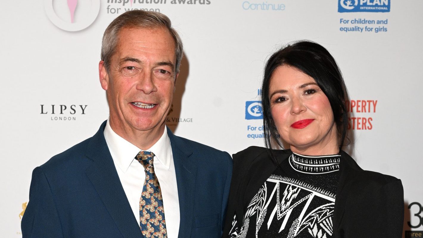 Reform leader Nigel Farage and partner Laure Ferrari. Photo: Kate Green/Getty Images