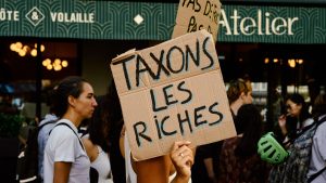 Thousands rally in Paris against government austerity measures on September 18.