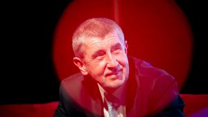 Andrej Babiš, the frontrunner in the forthcoming Czech election, attends a talk show for supporters in the city of Brno. Image: Gabriel Kuchta/Getty