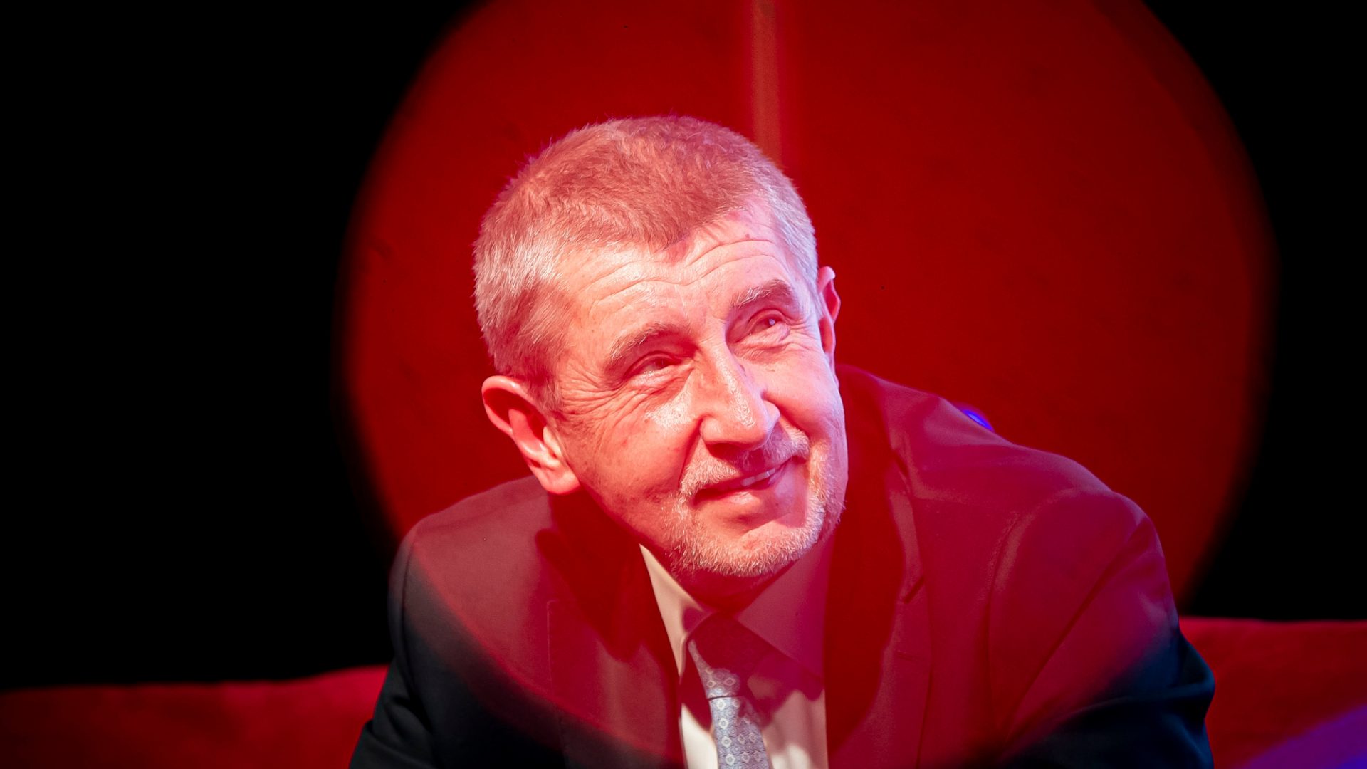 Andrej Babiš, the frontrunner in the forthcoming Czech election, attends a talk show for supporters in the city of Brno. Image: Gabriel Kuchta/Getty
