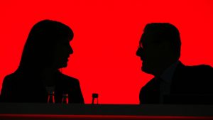 Rachel Reeves and Keir Starmer on the second day of the Labour Party conference in Liverpool. Image: Oli Scarff/Getty