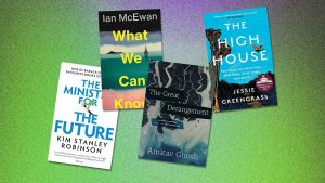 Our shelves are increasingly loaded with cli-fi and cli-fact books. Image: TNW