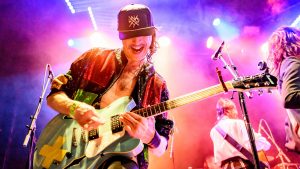 Eugene Hütz of Gogol Bordello performs in New York City, April 2025. Image: Roy Rochlin/Getty