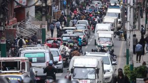 Traffic congestion occurs in the streets of Kathmandu, Nepal, due to the increased number of vehicles and frequent disruption of vehicular movement. Photo: Sanjit Pariyar/NurPhoto via Getty Images
