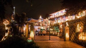 A residential home in Westville, a suburb north of Durban is decorated with hundreds of Christmas lights on December. Photo: Rajesh JANTILAL / AFP
