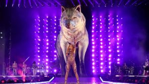 Shakira performs during her world tour at the Roberto Meléndez Metropolitan Stadium in Barranquilla, Colombia, February 2025. Image: Kevin Mazur/Getty