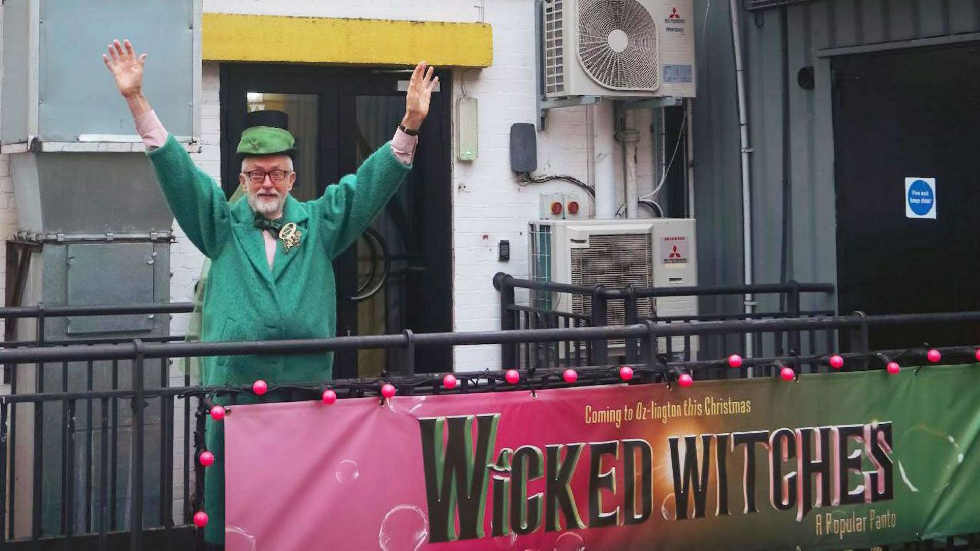 Jeremy Corbyn appearing in pantomime in his constituency. Image: TNW
