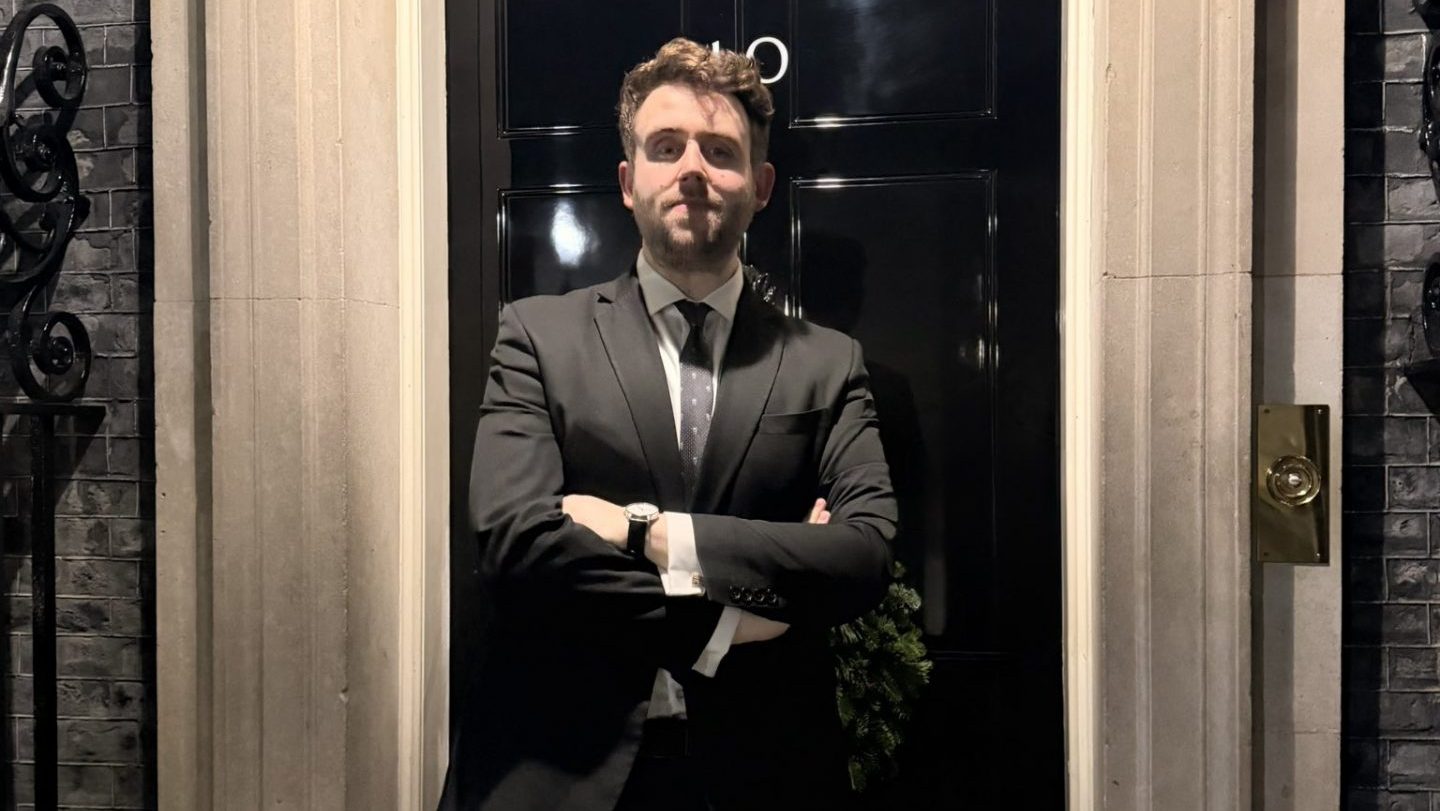 Christian Calgie outside the door of Number 10. Photo: Christian Calgie/X