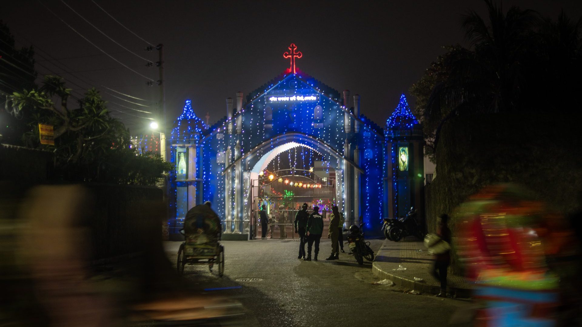 The entrance of a Christian church in Dhaka, Bangladesh. Photo: Syed Mahamudur Rahman/NurPhoto via Getty Images
