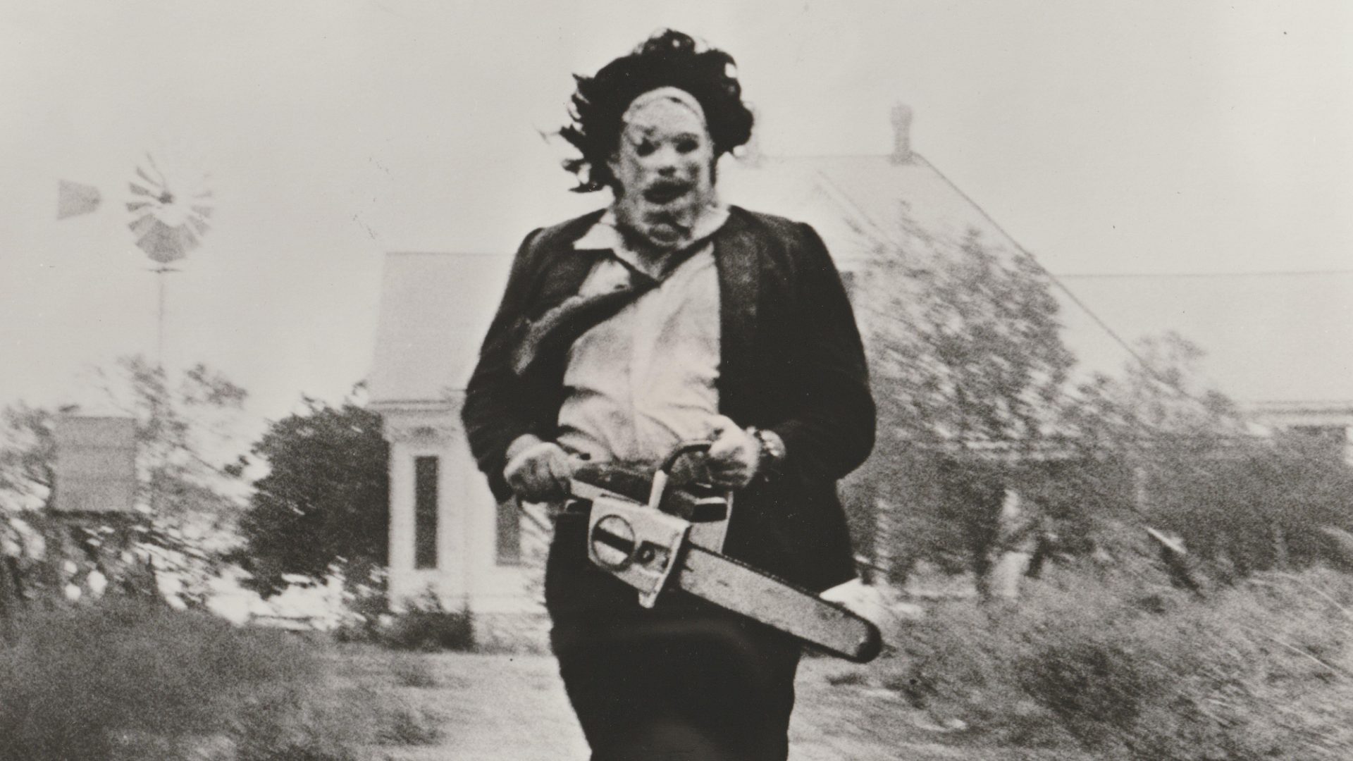 Gunnar Hansen as Leatherface in 1974 horror The Texas Chainsaw Massacre. Image: Alamy