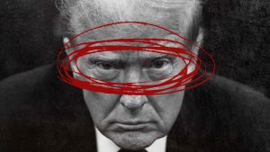 Trump at Davos, where confusion passed for leadership. Image: TNW/ Getty