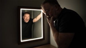 Ricky Gervais during his latest Netflix special Mortality. Image: Netflix