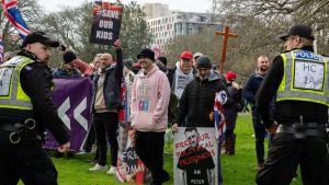 A far right protest held in Southampton in January 2025. Photo: Guy Smallman/Getty Images