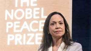 María Corina Machado, the Venezuelan opposition figure and 2025 Nobel Peace Prize recipient. Photo: Rune Hellestad/Getty Images