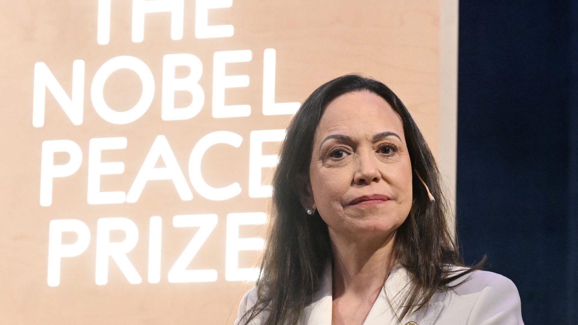 María Corina Machado, the Venezuelan opposition figure and 2025 Nobel Peace Prize recipient. Photo: Rune Hellestad/Getty Images