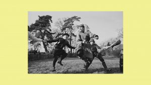 People playing ‘dwile flonking’, January 1967. Image: Daily Express/Hulton Archive/Getty