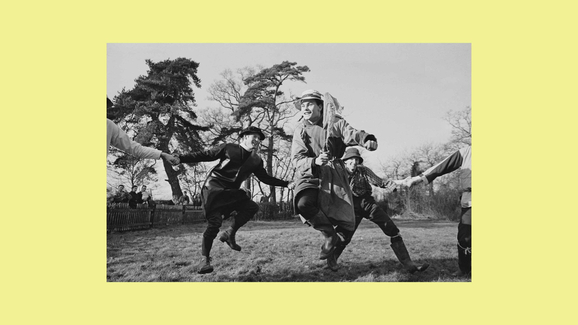 People playing ‘dwile flonking’, January 1967. Image: Daily Express/Hulton Archive/Getty