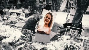 A memorial in Minneapolis to Renée Good, who was shot dead in the city on January 7 by a US Immigration and Customs Enforcement agent. Image: Scott Olson/Getty