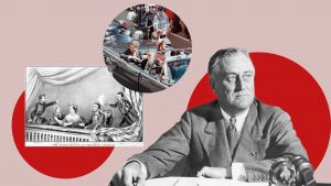 Left to right: the assassination of Abraham Lincoln, 1865; John F Kennedy in the minutes before he was shot, 1963; Franklin D Roosevelt, 
c. 1935. Images: Getty