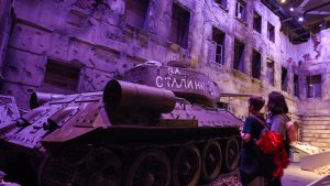 Visitors inside the Museum of the Second World War in Gdansk, a two days ahead of the 83rd anniversary of the WWII beginning. On Tuesday, August 30, 2022, in Gdansk, Poland. (Photo by Artur Widak/NurPhoto via Getty Images)