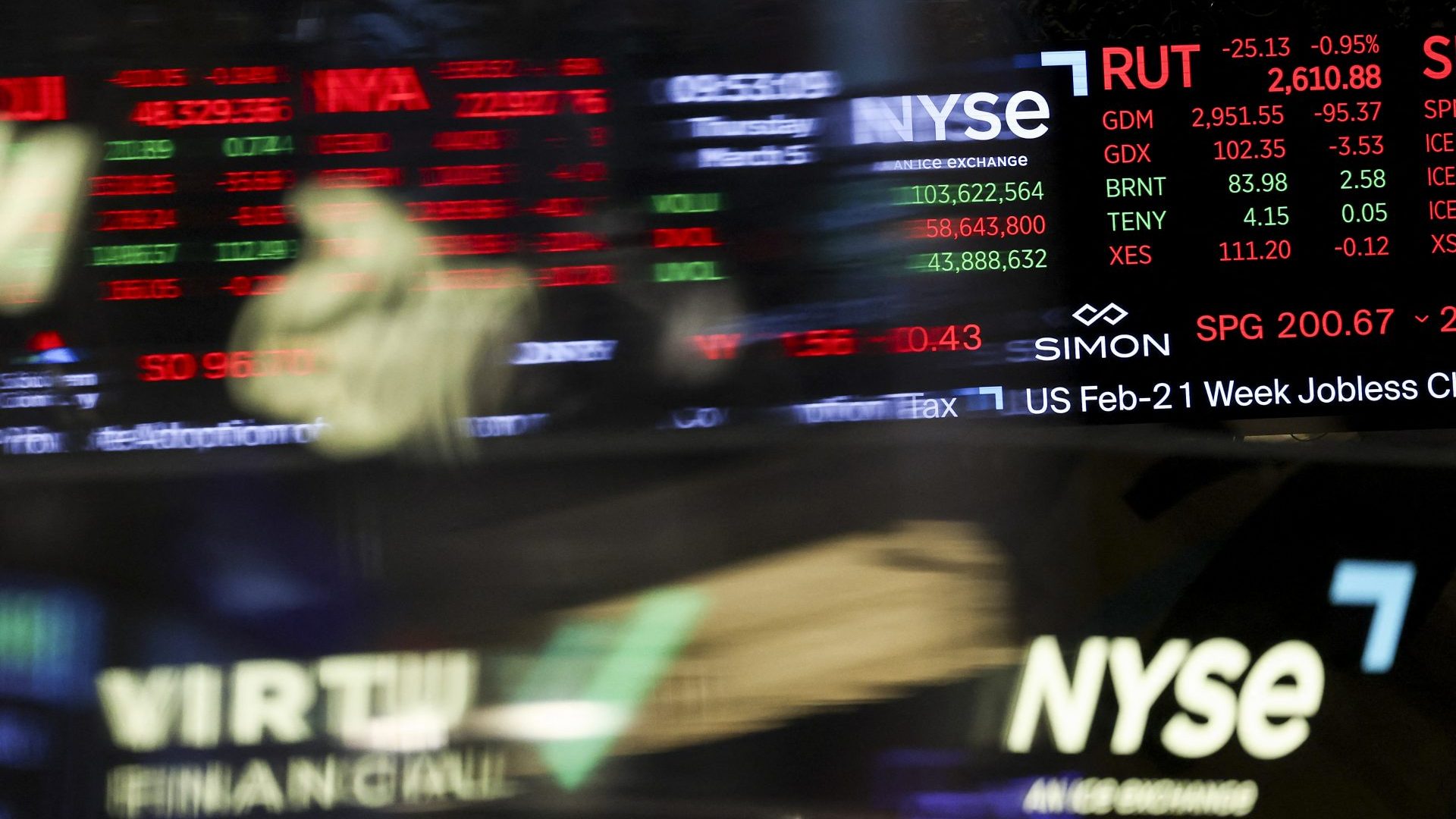 Wall Street stocks retreated early Thursday as oil market volatility triggered by the Middle East war kept investors on guard. Photo: ANGELA WEISS / AFP via Getty Images