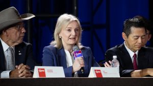 Liz Truss speaks at the Conservative Political Action Conference at the Gaylord Texan Resort & Convention Center, in Grapevine, Texas. Photo: Leandro Lozada / AFP via Getty Images
