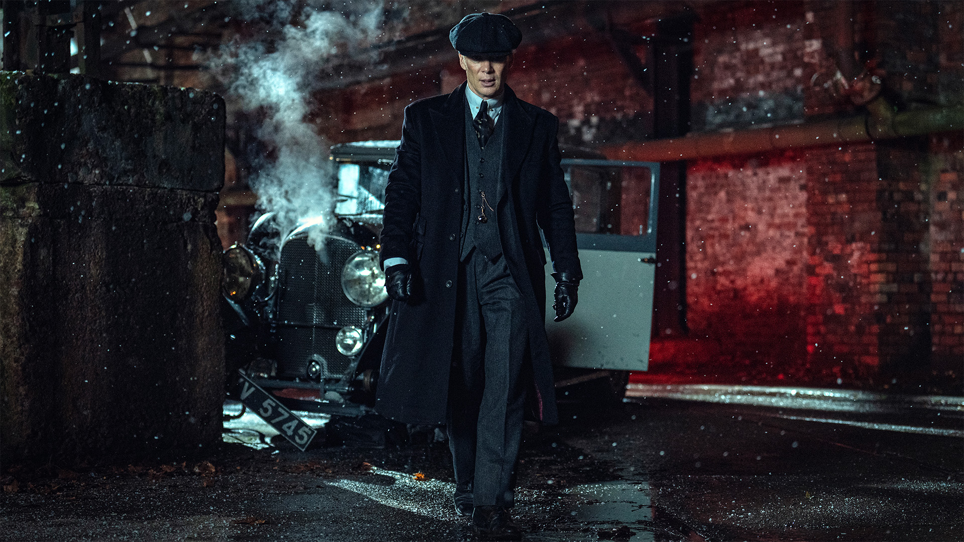 Tommy Shelby (Cillian Murphy) in The Immortal Man, the WWII-set continuation of Peaky Blinders. Image: Netflix.