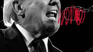 "Why are powerful voices not shrieking their disgust at the appalling language being hurled around by Trump? Image: TNW/Getty