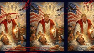 Trump’s posting on April 12 of an AI image of himself as Jesus healing the sick was damaging to his already splintering coalition.
Image: Truth Social/TNW