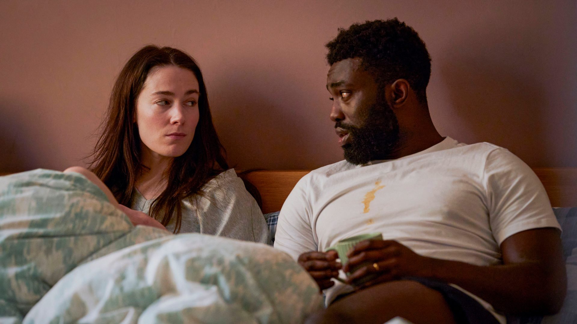 Siobhán Cullen and Paapa Essiedu star as Lisa and Stephen in Babies, a bittersweet BBC drama created by Stefan Golaszewski. Image: BBC Pictures