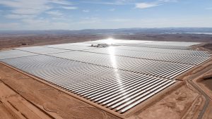 Solar mirrors at the Noor 1 plant near Ouarzazate. Photo:  FADEL SENNA/AFP