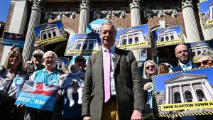 Nigel Farage and colleagues outside Clacton Town Hall. Photo: Nigel Farage/X
