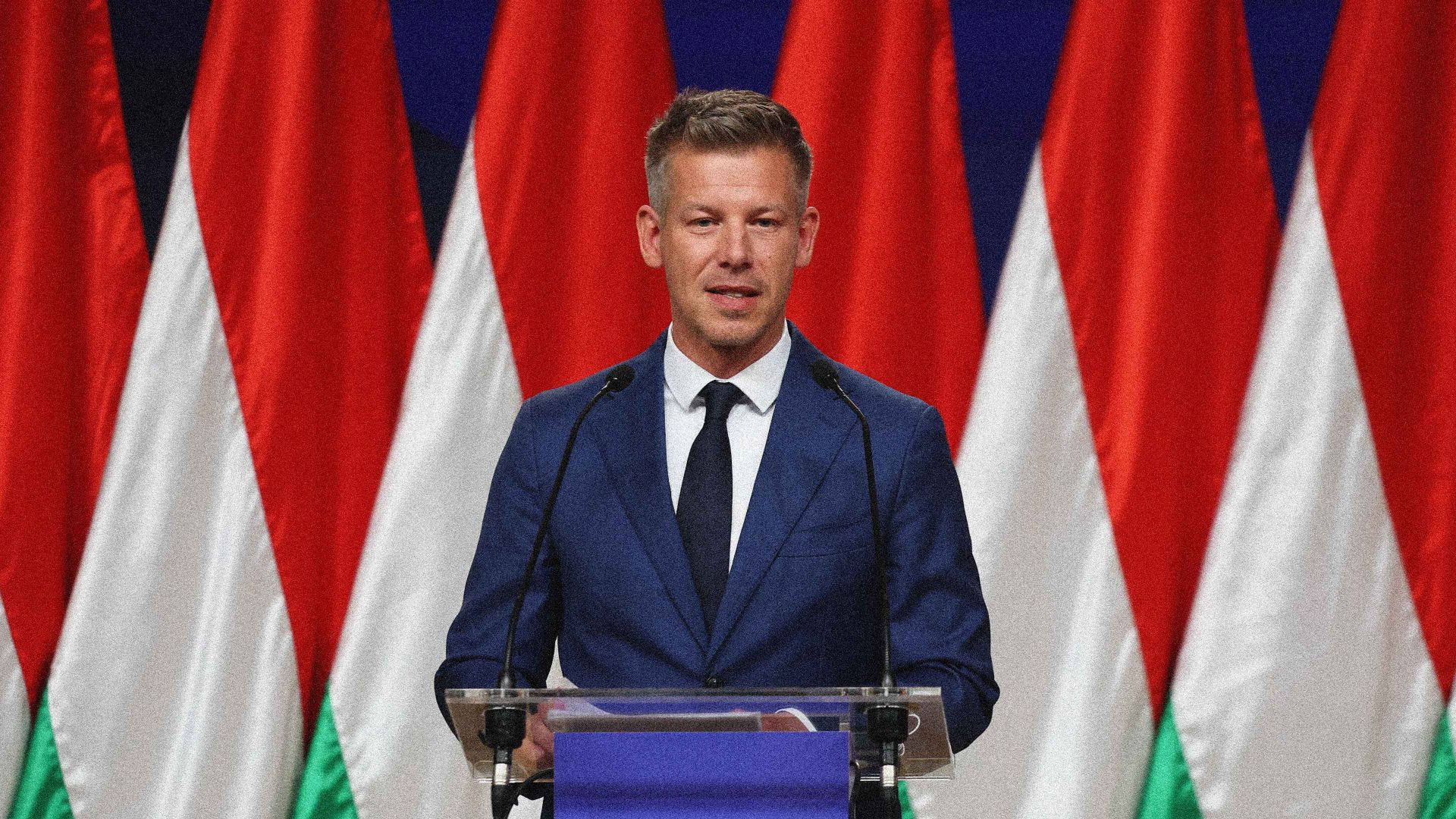 Peter Magyar speaks during the press conference a day after the parliamentary election in Budapest. Photo: Jakub Porzycki/NurPhoto via Getty Images