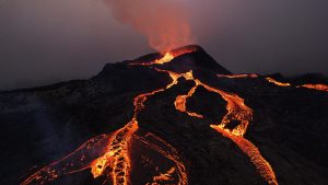 Lava flows from Fagradalsfjall volcano on Iceland’s Reykjanes Peninsula. Image: Getty