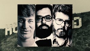 Steven Spielberg, Francis Ford Coppola and George Lucas; the subjects of Paul Fischer’s book The Last Kings of Hollywood. Image: TNW/Getty