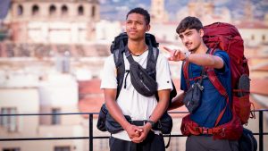 Contestants Jo and Kush in the BBC series Race Across the World. Image: BBC/Studio Lambert