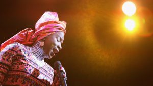Angélique Kidjo performs in New York, 2016. Image: Al Pereira/WireImage/Getty