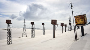 Surface stations at the Aragats Cosmic Ray Research Station on Mount Aragats, Armenia. Image: Soviet Scientific Institutes, by Eric Lusito/FUEL Publishing