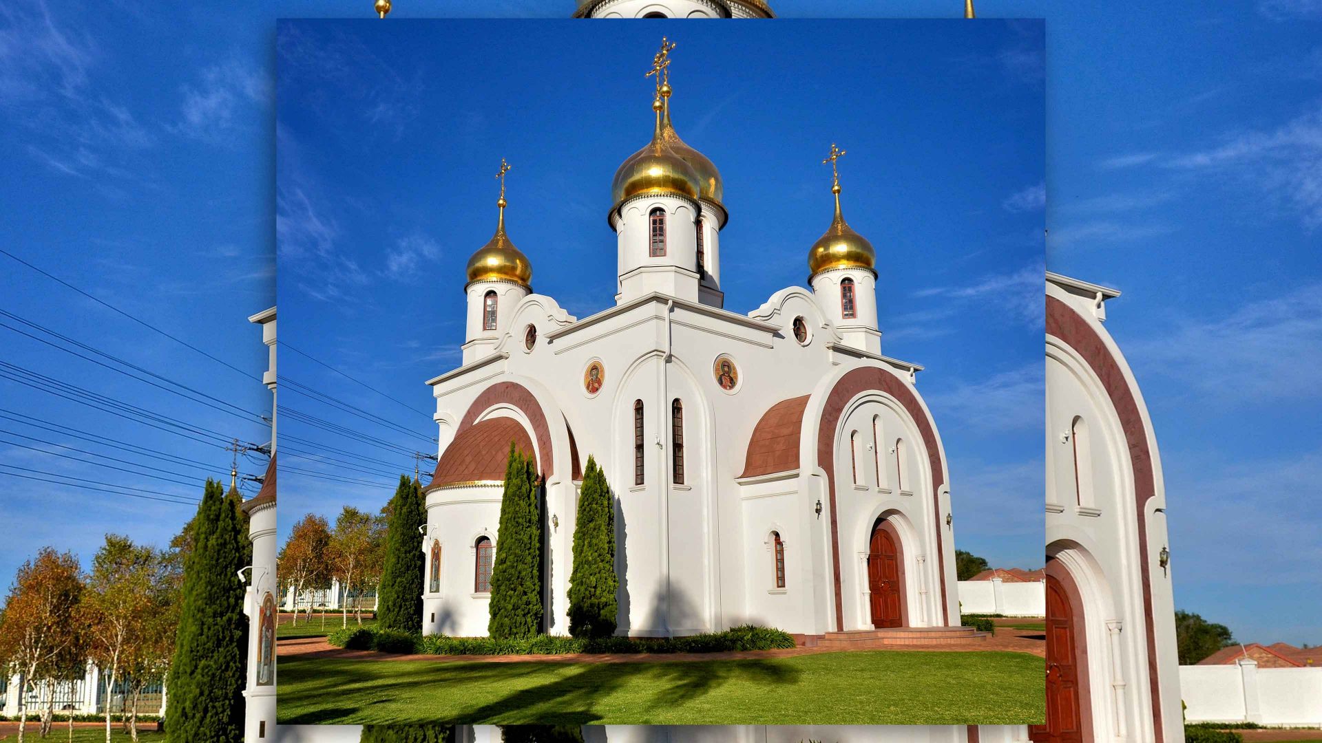 St Sergius Russian Orthodox Church in Noordwyk, Midrand, South Africa. Image: WIKI / Author Ossewa