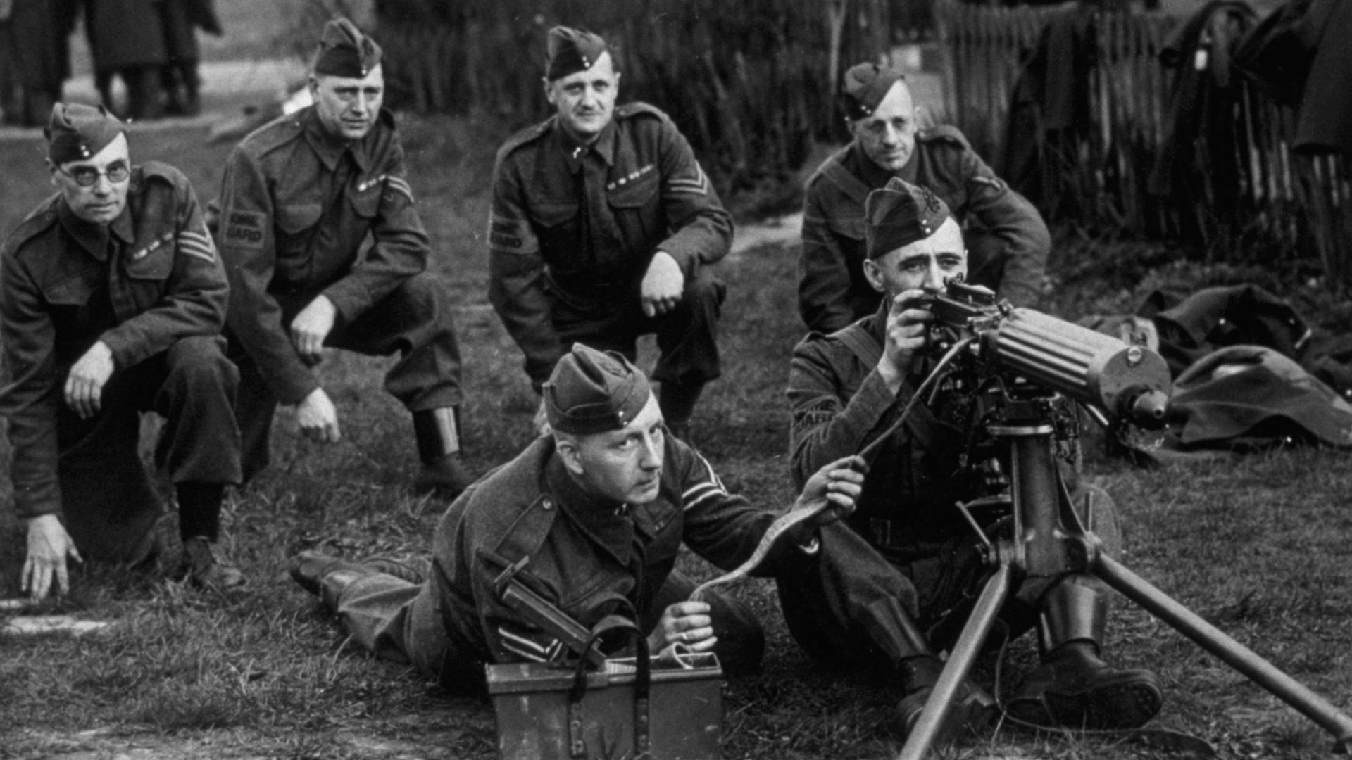 Men from the London Transport Board carry out training exercises in the Home Guard, c. 1940.  Image: Hulton Archive/Getty
