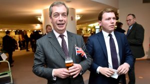 Nigel Farage and his friend 'Posh' George Cottrell. Photo: JOHN THYS / AFP via Getty Images