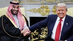 Donald Trump meets with Prince Mohammed bin Salman of Saudi Arabia in the Oval Office, November 2025. Image: Win McNamee/Getty