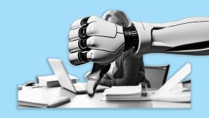 AI is forcing women out of the workplace. Image: TNW/Getty