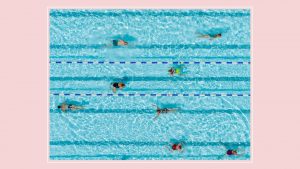 Swimmers cool off at Charlton Lido in London during the June heatwave. Image: Dan Kitwood/Getty