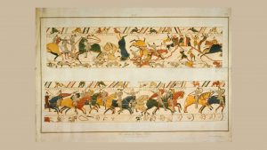 A scene from the Bayeux Tapestry, depicting the Norman Invasion of 1066. Photo: Hulton Archive/Getty Images